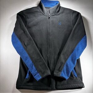 Hurley Men's Fleece Zip Up Jacket Black With Blue Trim Size Large Outdoors